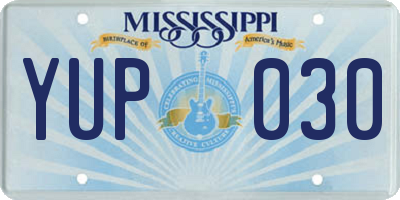MS license plate YUP030