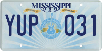 MS license plate YUP031