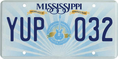 MS license plate YUP032