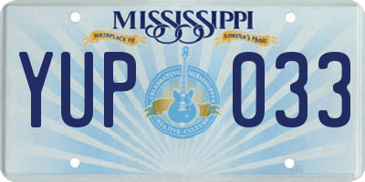 MS license plate YUP033