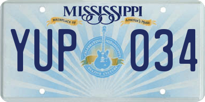 MS license plate YUP034