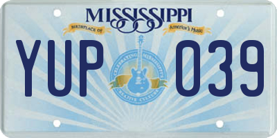 MS license plate YUP039