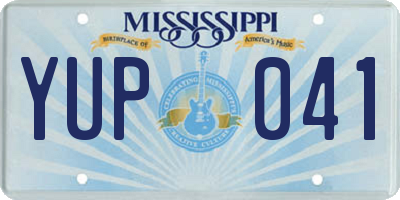 MS license plate YUP041
