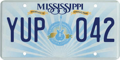 MS license plate YUP042