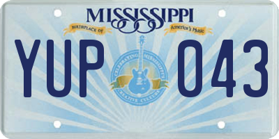 MS license plate YUP043