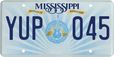 MS license plate YUP045
