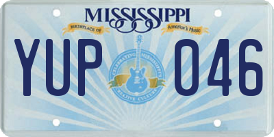 MS license plate YUP046
