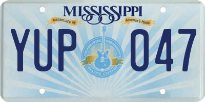 MS license plate YUP047