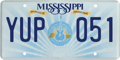 MS license plate YUP051