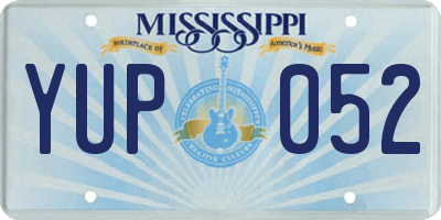 MS license plate YUP052
