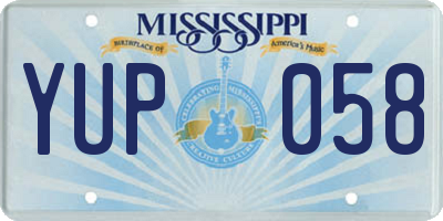 MS license plate YUP058