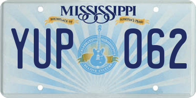 MS license plate YUP062