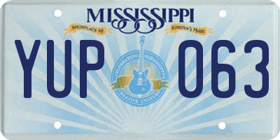 MS license plate YUP063