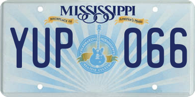 MS license plate YUP066