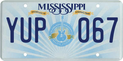 MS license plate YUP067
