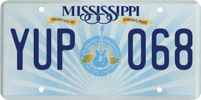 MS license plate YUP068