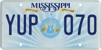 MS license plate YUP070