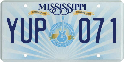 MS license plate YUP071