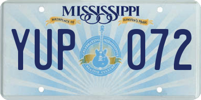 MS license plate YUP072