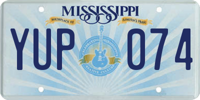 MS license plate YUP074