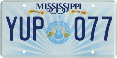 MS license plate YUP077