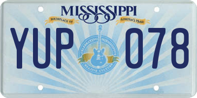 MS license plate YUP078