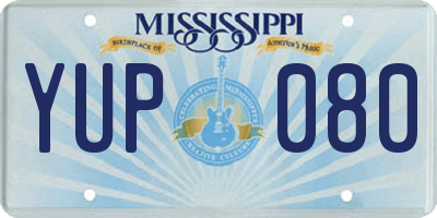 MS license plate YUP080
