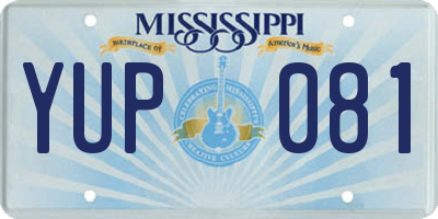 MS license plate YUP081