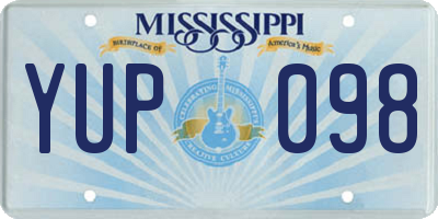 MS license plate YUP098