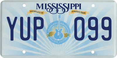 MS license plate YUP099