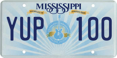MS license plate YUP100