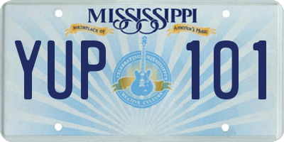 MS license plate YUP101