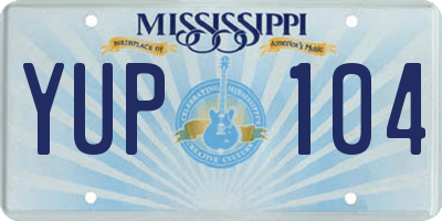 MS license plate YUP104