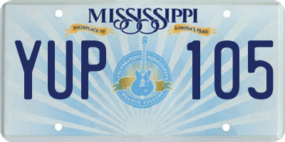 MS license plate YUP105