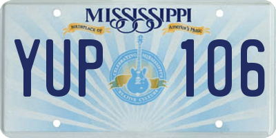 MS license plate YUP106
