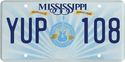 MS license plate YUP108