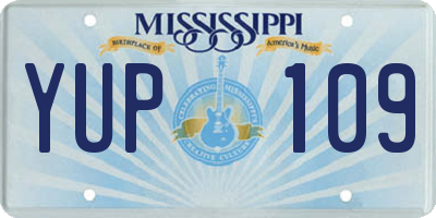 MS license plate YUP109