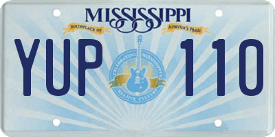 MS license plate YUP110