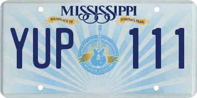 MS license plate YUP111