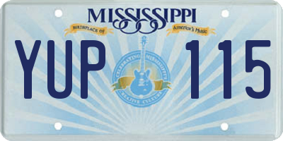 MS license plate YUP115