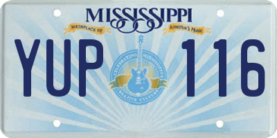 MS license plate YUP116