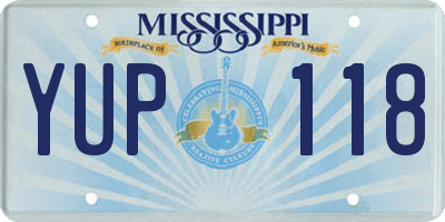 MS license plate YUP118