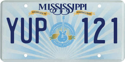 MS license plate YUP121