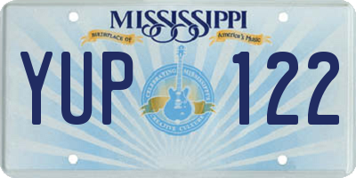 MS license plate YUP122