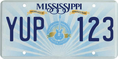 MS license plate YUP123