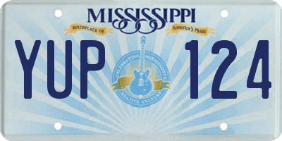 MS license plate YUP124