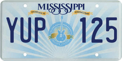 MS license plate YUP125