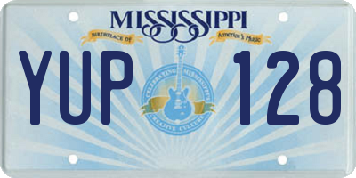 MS license plate YUP128