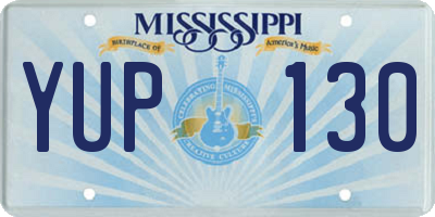 MS license plate YUP130