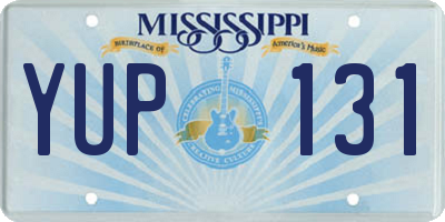 MS license plate YUP131